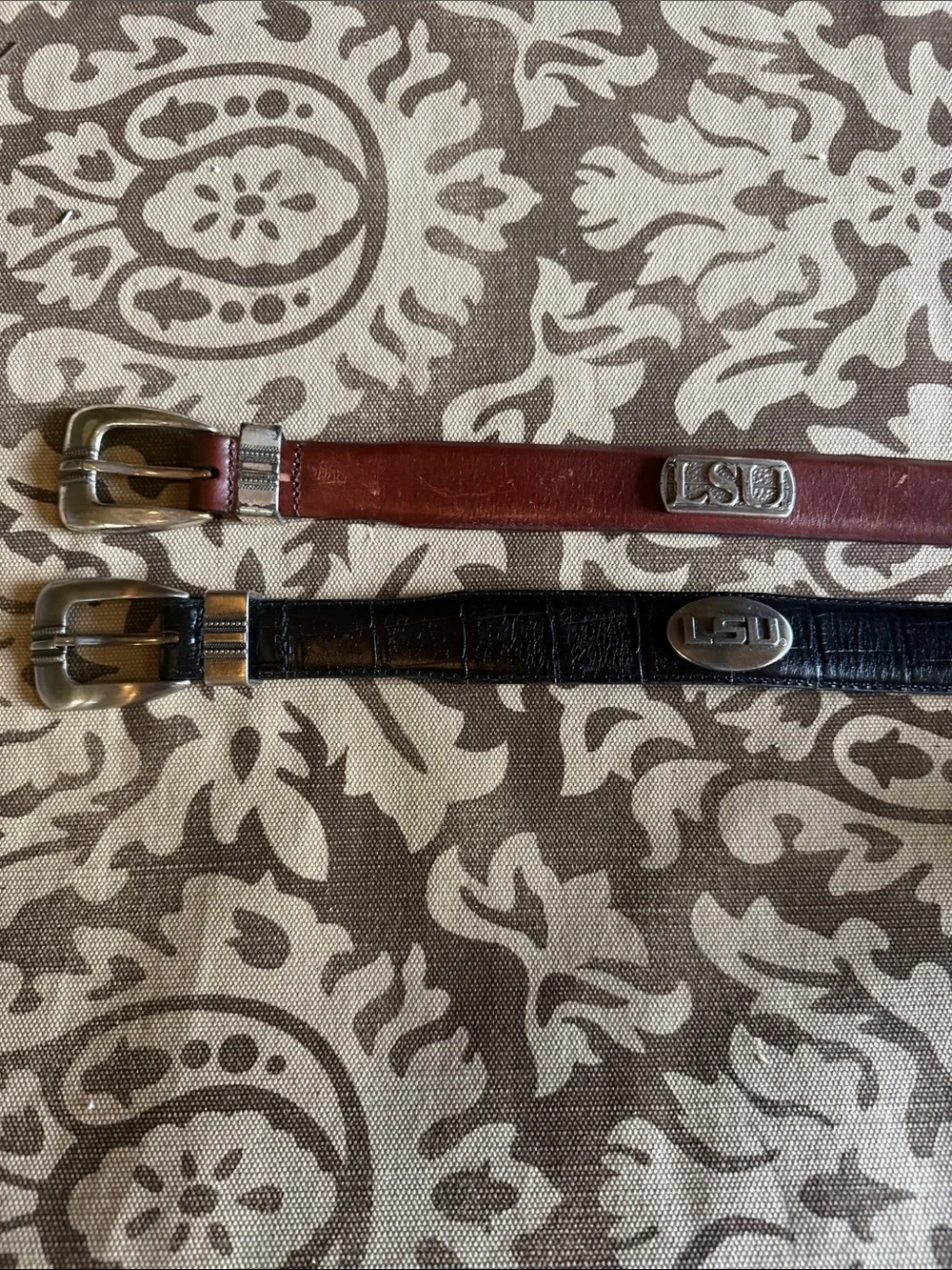 Leather Men's Belt – 2LSU Black and Brown belt